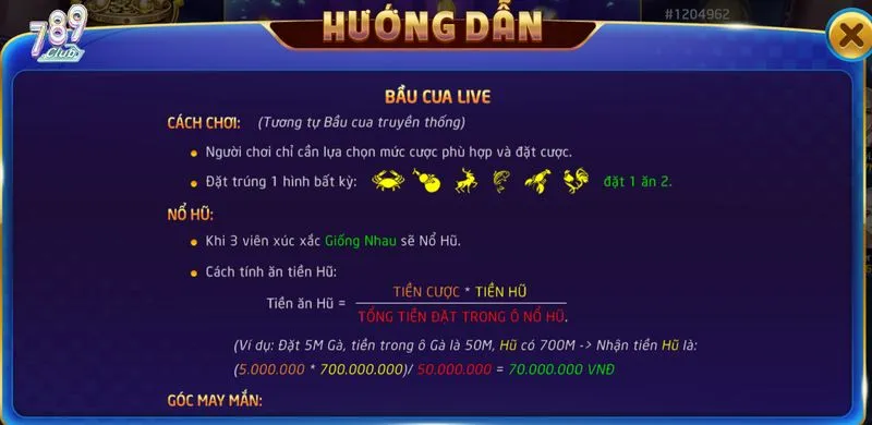 Phổ biến cách chơi bầu cua livestream 789 club chi tiết